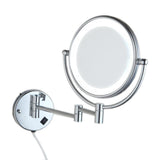 5X & 1X LED Wall Mount Magnifying Mirror - Chrome - Premium AU Stock
