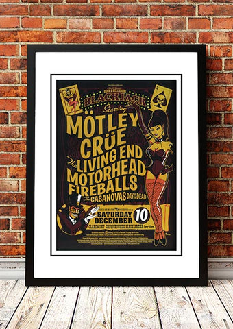 Motley Crue 'Blackjack’ Perth, Australia Concert Poster 2005 - Framed A4