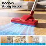 Devanti 3-in-1 Corded Stick Vacuum Cleaner, 16000Pa Strong Suction, Red