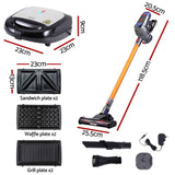Devanti K7 Cordless Stick Vacuum Cleaner plus 3-in-1 Sandwich Maker In Australia - Darrahopens