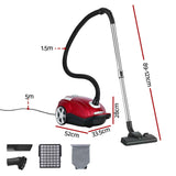 DEVANTI Bagged Vacuum Cleaner Powerful Suction for Carpet Wood Tile Floor In Australia - Darrahopens