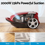 DEVANTI Bagged Vacuum Cleaner Powerful Suction for Carpet Wood Tile Floor In Australia - Darrahopens