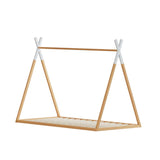 Artiss Bed Frame Wooden Kids House Single Frame Oak ENID