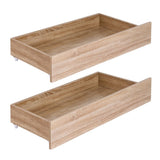 Artiss 2pcs Under Bed Storage with Wheels Rolling Wooden Drawers King Single & Queen