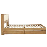 Artiss King Single Bed Frame with 2 Drawers, PU Leather Headboard & Charging Station