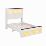 Artiss King Single Bed Frame with Storage Bookcase Headboard and Footboard, White