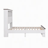 Artiss King Single Bed Frame with Storage Bookcase Headboard and Footboard, White