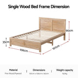 Artiss Single Bed Frame Wooden Bed Base Walnut