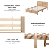 Artiss Single Bed Frame Wooden Bed Base Walnut