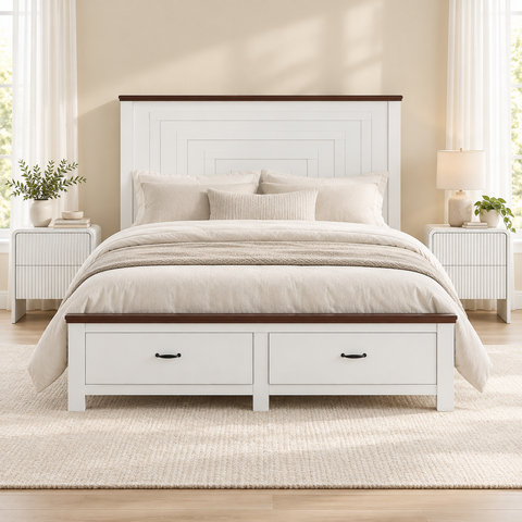 Artiss Queen Wooden Bed Frame and 2 Bedside Table Bedroom Furniture Set In Australia - Darrahopens