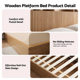 Artiss Double Bed Frame with Storage, 4 Drawers, USB and Night Light Natural