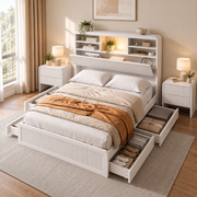 Artiss King Single Bed Frame and 2 Bedside Table Bedroom Furniture Set In Australia - Darrahopens