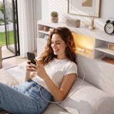 Artiss King Single Bed Frame with Storage, 4 Drawers, USB and Night Light White