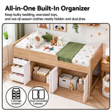 Artiss King Single Bed Frame with Storage, 3 Drawers and Two-Step Access, 2 Cabinets