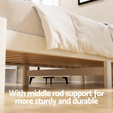 Artiss Bed Frame Single Size Wooden Platform with 2 Storage Drawers White SOFIE