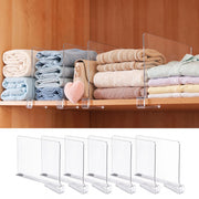 Artiss 6 Pack Closet Organizers and Storage Clear Shelf Dividers