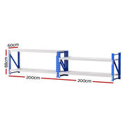 Giantz 2x 0.9M Garage Shelving Workbench Warehouse Rack