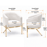 Darrahopens Furniture > Bar Stools & Chairs > Arm Chairs & Recliners Artiss Armchair Velvet Lounge Accent Chair Nursing Sofa White, Single Sofa Armchair for Living Room, Bedroom, Office and Vanity. In Australia - Darrahopens