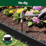 Green Fingers Garden Edging 60ft 30pcs Flexible Garden Border Plastic Lawn Edging Black
