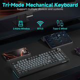 SOLAKAKA Ki99 Pro 99-Key Gasket Mechanical Keyboard Tri-Mode Hot-Swap Knob In Australia - Darrahopens