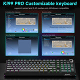SOLAKAKA Ki99 Pro 99-Key Gasket Mechanical Keyboard Tri-Mode Hot-Swap Knob In Australia - Darrahopens