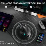SOLAKAKA E9 Pro Vertical MMO Mouse Tri-Mode 36000 DPI 8000Hz PAW3395