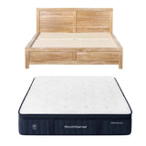 RoomSense Queen 34cm Medium Soft Gel Mattress Bundle, Oatmeal Bed Frame In Australia - Darrahopens