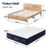 RoomSense Queen 34cm Medium Soft Gel Mattress Bundle, Oatmeal Bed Frame In Australia - Darrahopens
