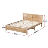 RoomSense Double 26cm Firm Mattress Bundle with Oatmeal Wooden Bed Frame In Australia - Darrahopens