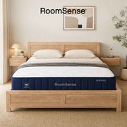 RoomSense Queen 26cm Firm Mattress Bundle with Oatmeal Wooden Bed Frame In Australia - Darrahopens
