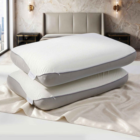 ROOMSENSE Reversible Dual-Sided Memory Foam Pillow, Ice-Cooling & Warm Fabric Sides, 55D Ultra-High Density Ergonomic Contour Pillow for Neck Pain Relief, Back & Side Sleepers In Australia - Darrahopens