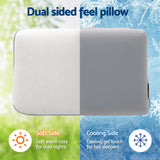 ROOMSENSE Reversible Dual-Sided Memory Foam Pillow, Ice-Cooling & Warm Fabric Sides, 55D Ultra-High Density Ergonomic Contour Pillow for Neck Pain Relief, Back & Side Sleepers In Australia - Darrahopens