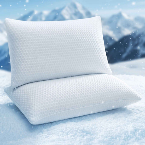 ROOMSENSE Cooling Memory Foam Pillow 2 Pack, Anti-Flattening Bed Pillows for Hot Sleepers, Adjustable Shredded Gel Side Sleeper Pillow for Neck Support, Washable Cover, 72x50x15cm In Australia - Darrahopens