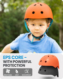 OutdoorMaster Youth & Kids Bike Helmet - Adjustable Multi-Sports Skateboard Helmet with Removable Liners for Balance Bike, Toddler Scooter, One Wheel Hoverboard-Orange-Large