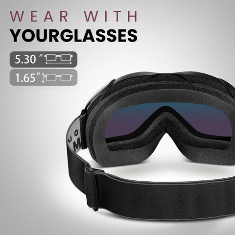 OutdoorMaster OTG Ski Goggles - Over Glasses Ski/Snowboard Goggles for Men, Women & Youth - 100% UV Protection-OM-5 In Australia - Darrahopens