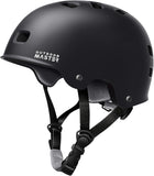 OutdoorMaster Skateboard Cycling Helmet - Two Removable Liners Ventilation Multi-Sport Scooter Roller Skate Inline Skating Rollerblading for  Adults-Black-Small