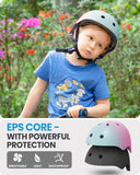OutdoorMaster Youth & Kids Bike Helmet - Adjustable Multi-Sports Skateboard Helmet with Removable Liners for Balance Bike, Kids Scooter, One Wheel Hoverboard,Graffiti-style helmet-Dinoverse Madness-Medium