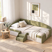 Artiss Single Upholstered Daybed, Centre Stair, Olive Green In Australia - Darrahopens