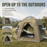 Weisshorn 4 Person Inflatable Camping Tent TC Canvas Sun Shade Rain-Ready