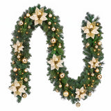 Jingle Jollys 2.7M Christmas Garland 8 Mode LEDs Timing 200 Tips Flowers Balls In Australia - Darrahopens