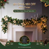 Jingle Jollys 2.7M Christmas Garland 8 Mode LEDs Timing 200 Tips Flowers Balls In Australia - Darrahopens