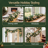 Jingle Jollys 2.7M Christmas Garland 8 Mode LEDs Timing 200 Tips Flowers Balls In Australia - Darrahopens