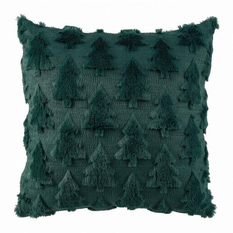 Jingle Jollys Christmas Tree Pillow Covers 2 Packs Cushion Covers Soft Faux Fur Jacquard Throw Pillow Covers 45 x 45cm Green In Australia - Darrahopens