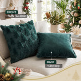 Jingle Jollys Christmas Tree Pillow Covers 2 Packs Cushion Covers Soft Faux Fur Jacquard Throw Pillow Covers 45 x 45cm Green In Australia - Darrahopens