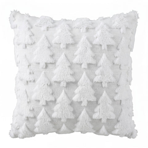 Jingle Jollys Christmas Tree Pillow Covers 2 Packs Cushion Covers Soft Faux Fur Jacquard Throw Pillow Covers 45 x 45cm White In Australia - Darrahopens