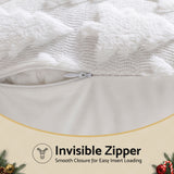 Jingle Jollys Christmas Tree Pillow Covers 2 Packs Cushion Covers Soft Faux Fur Jacquard Throw Pillow Covers 45 x 45cm White In Australia - Darrahopens