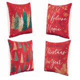 Jingle Jollys Christmas Cushion Covers Set of 4 Pillow Covers 45x45cm with 4 Cute Patterns Red In Australia - Darrahopens