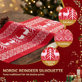 Jingle Jollys Christmas Table Runner Reindeers 270x28CM Dining Party Decor Red