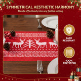 Jingle Jollys Christmas Table Runner Reindeers 270x28CM Dining Party Decor Red