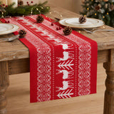 Jingle Jollys Christmas Table Runner Reindeers 270x28CM Dining Party Decor Red